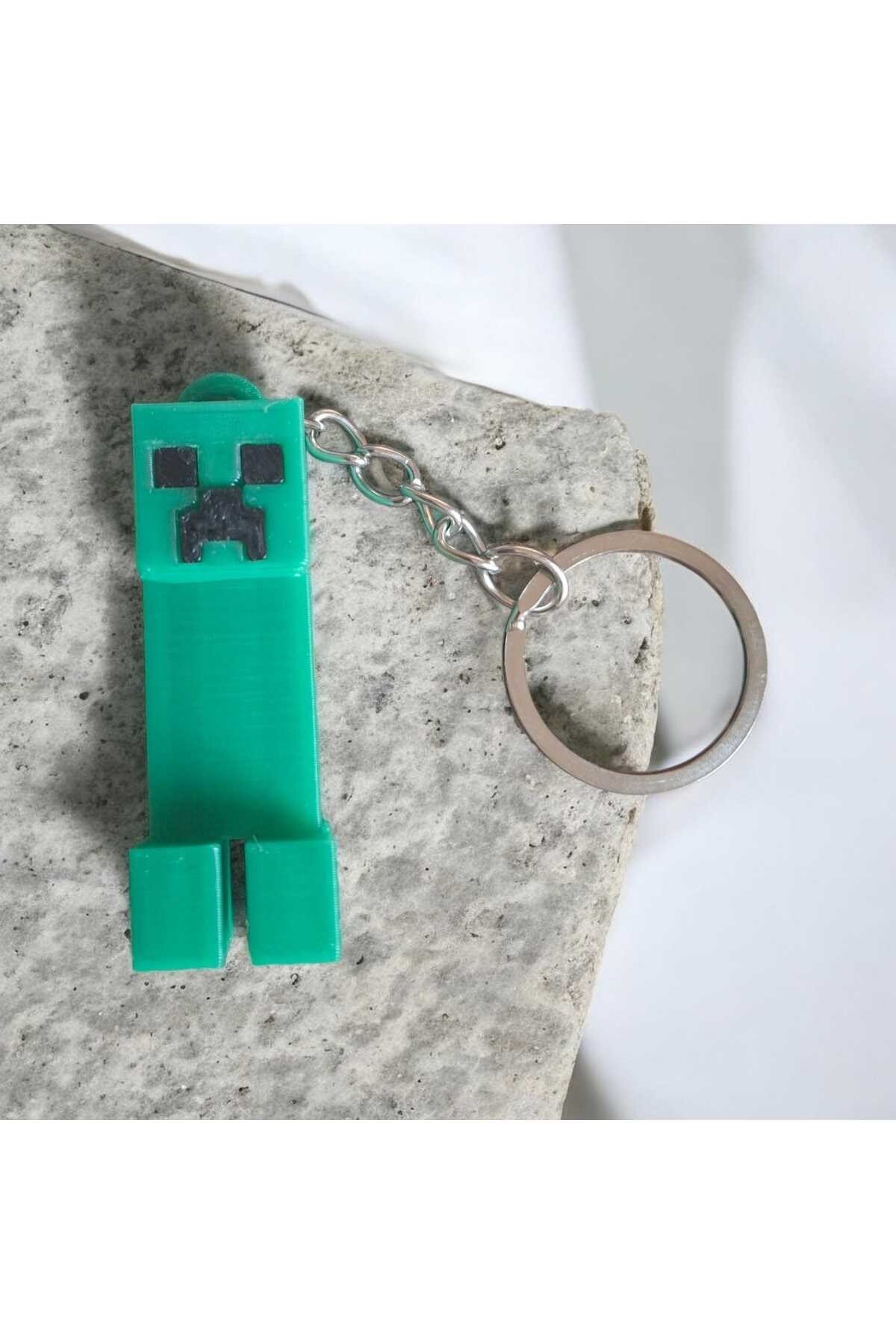 3D Baskı Minecraft Creeper Figürlü Anahtarlık
