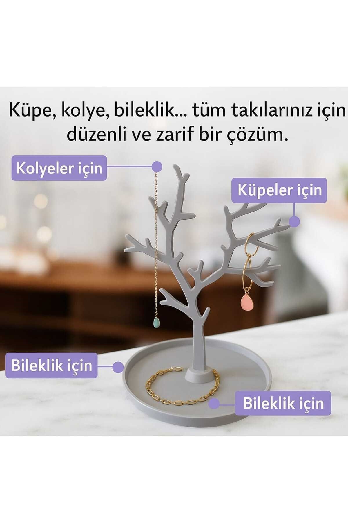 3D Baskı Takı Ağacı – Küpe, Kolye ve Bileklik Standı Düzenleyici