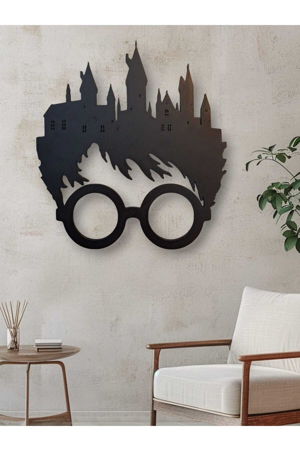 Harry Potter Temalı 3D Baskı Duvar Dekoru – Hogwarts Silüetli Duvar Süsü