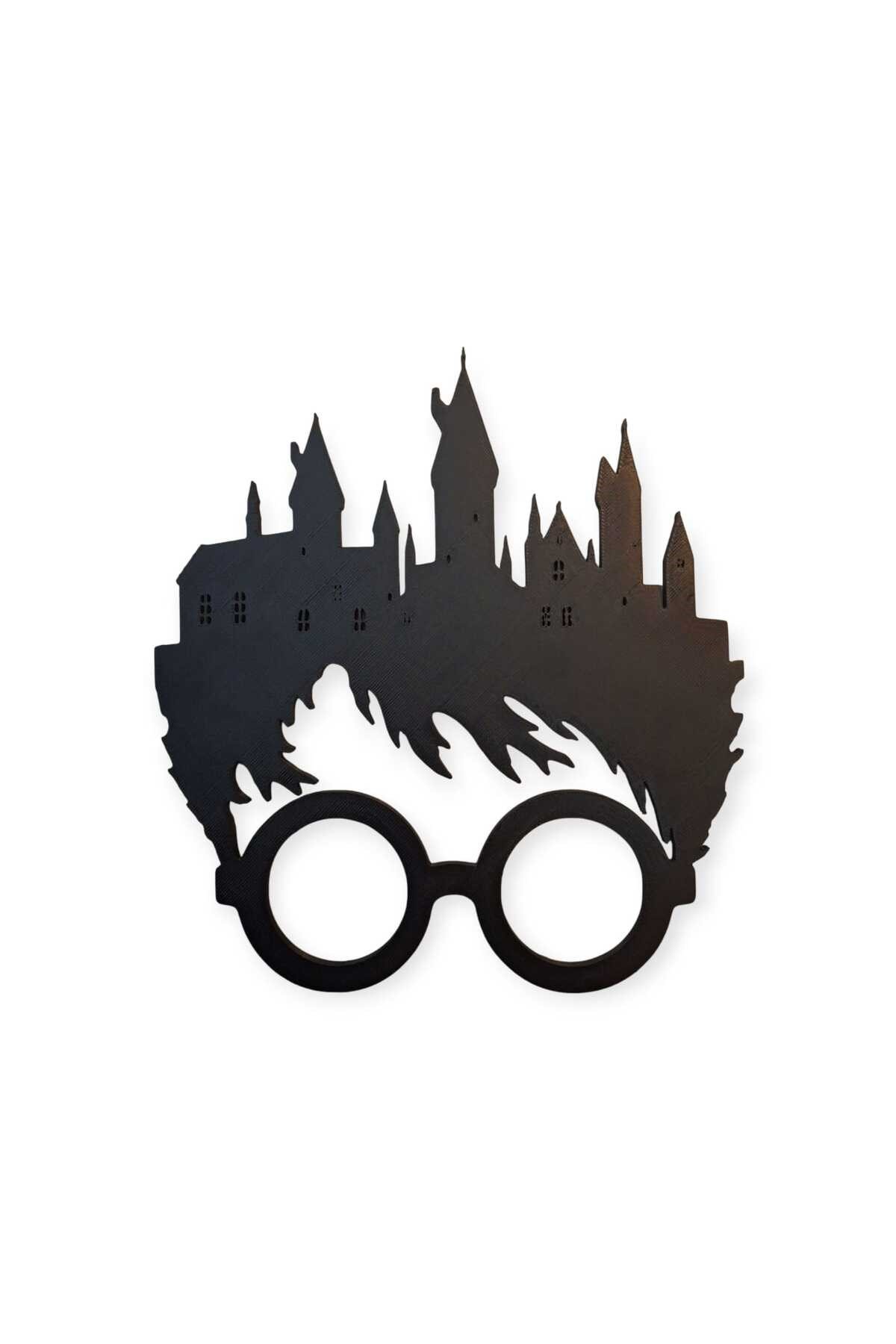 Harry Potter Temalı 3D Baskı Duvar Dekoru – Hogwarts Silüetli Duvar Süsü