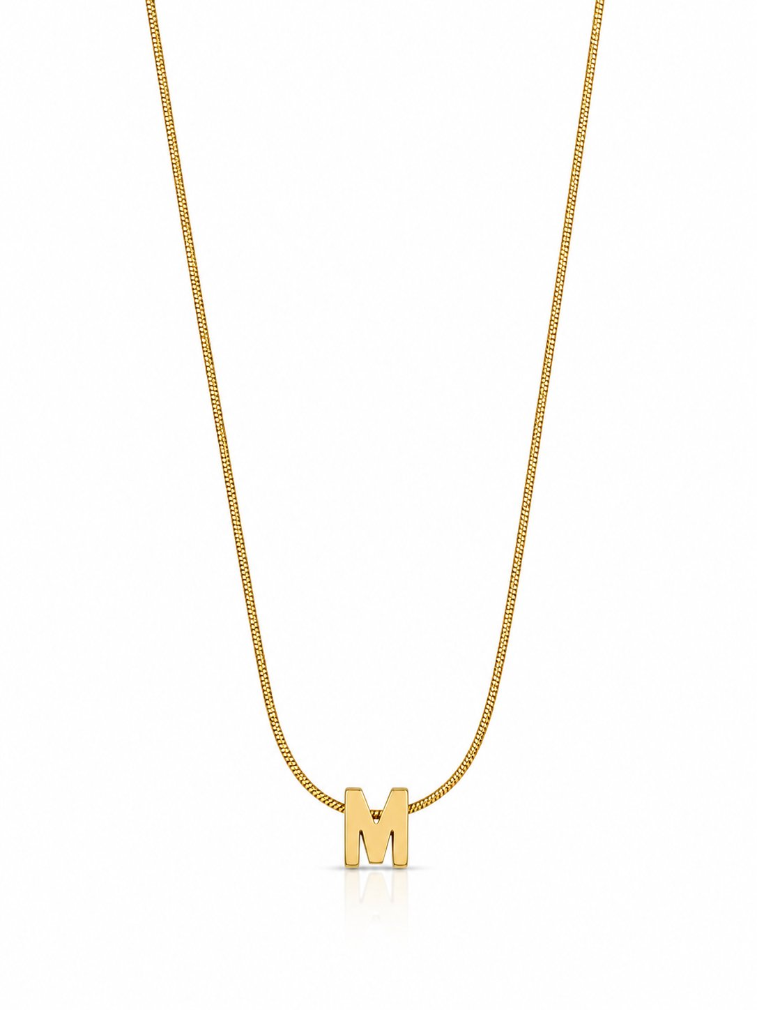 Gold-Çelik M Harf Kolye