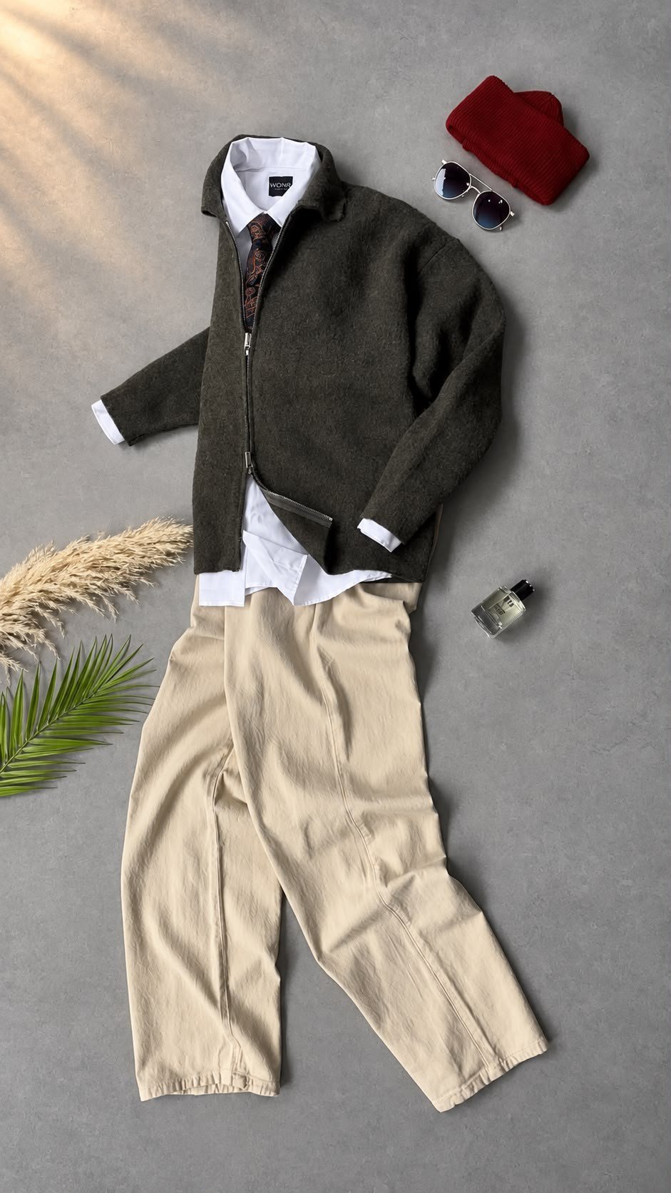 gabardin baggy pantolon