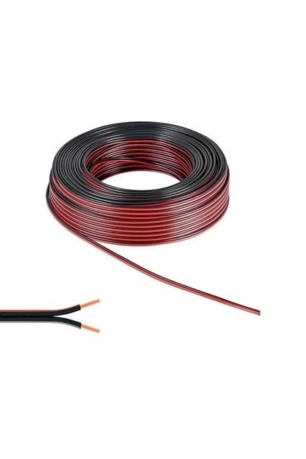 Kırmızı Siyah Çift Damarlı 2x0,75 Kordon Elektrik Kablosu 100 Metre