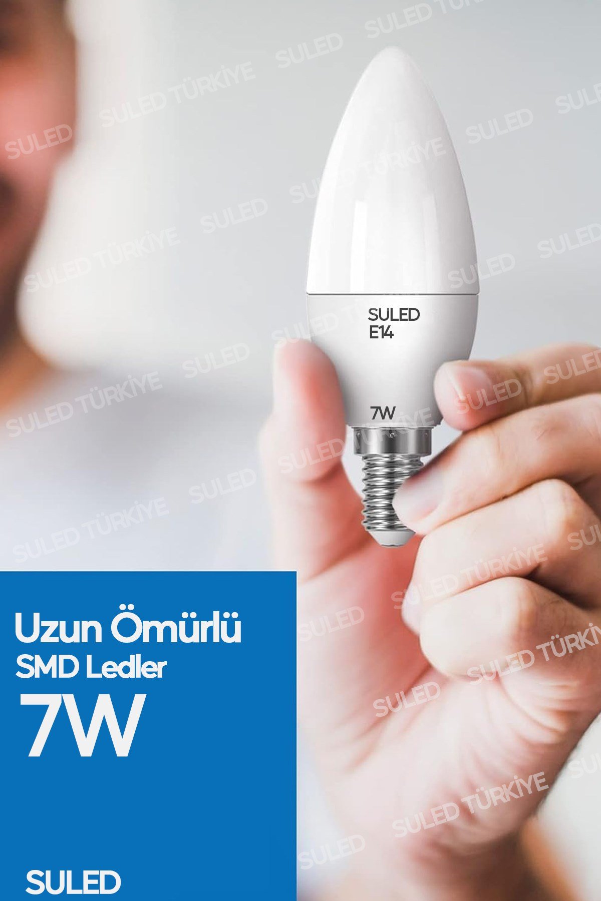 Sl-1023 Grafen Beyaz Işıklı 10 Adet Mum Buji Ampul Avize Abajur Lambası Ince Duylu Lamba E14 Duy