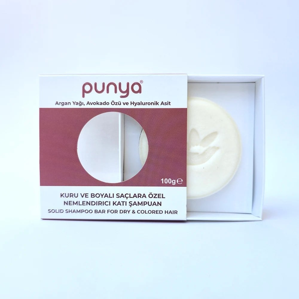 Punya Kuru ve Boyalı Saçlara Özel Nemlendirici Katı Şampuan Bar