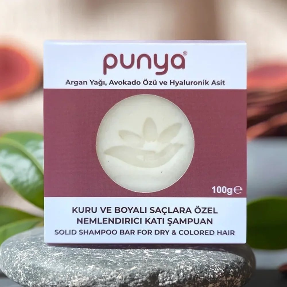 Punya Kuru ve Boyalı Saçlara Özel Nemlendirici Katı Şampuan Bar