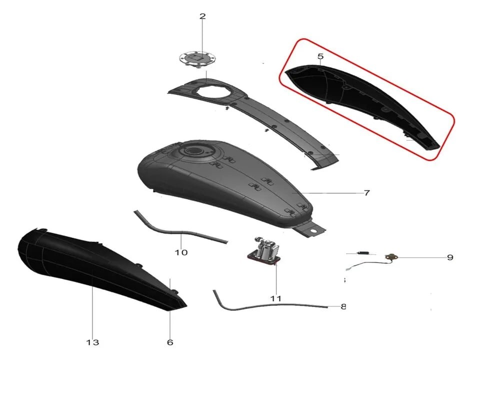 REGA RAPTOR PİLDER 125 BENZİNDEPO GRANAJI KIRMIZI SAĞ