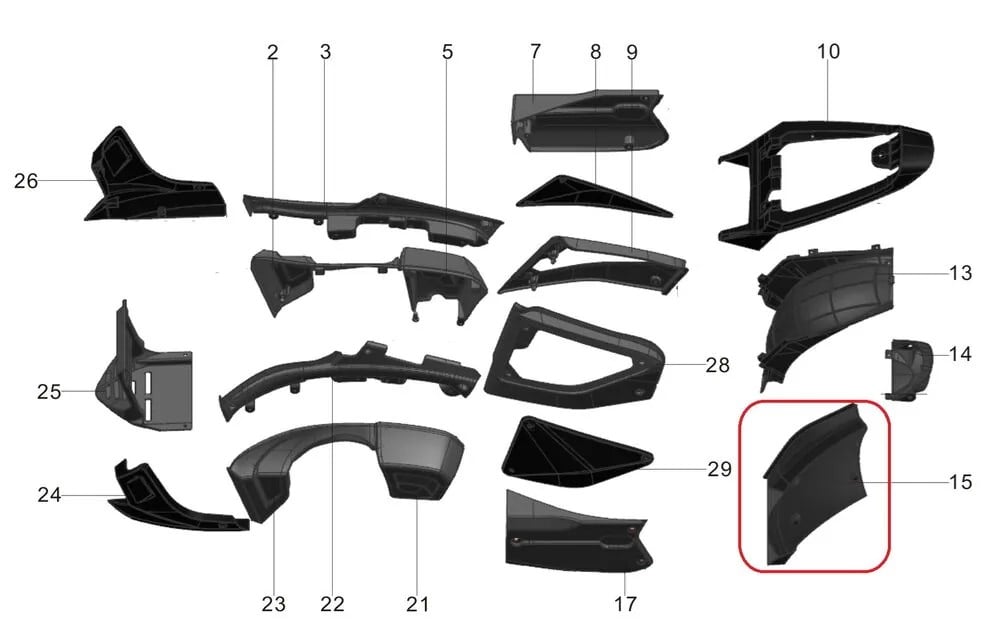 REGAL RAPTOR PİLDER 125 ARKA ÇAMURLUK ÜST GRANAJI