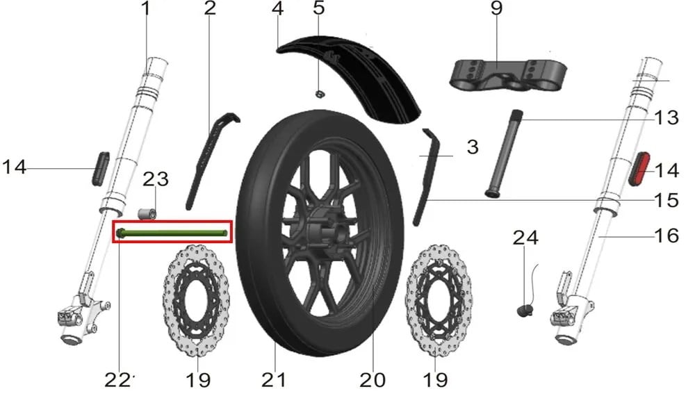 REGAL RAPTOR PİLDER 125 ÖN TEKER MİLİ