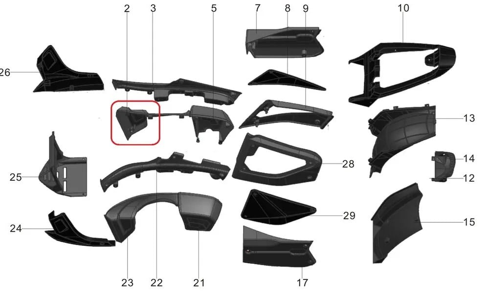 REGAL RAPTOR PİLDER 125 ÖN YAN KAPAK GRANAJI SOL