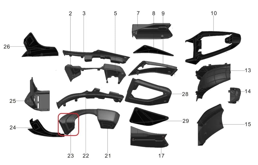 REGAL RAPTOR PİLDER 125 ÖN YAN KAPAK GRANAJI SAĞ