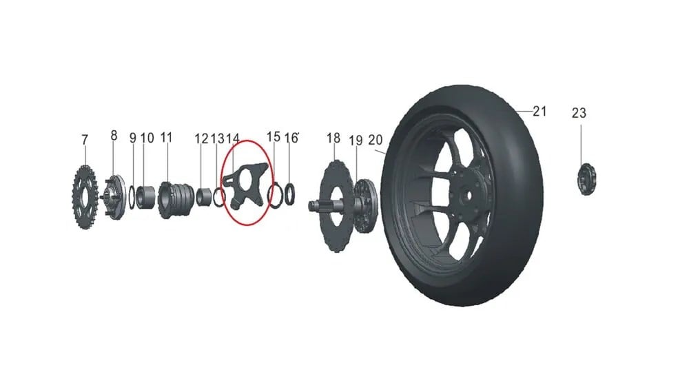 REGAL RAPTOR PİLDER 250 ARKA DİŞLİ GÖBEK BRAKETİ