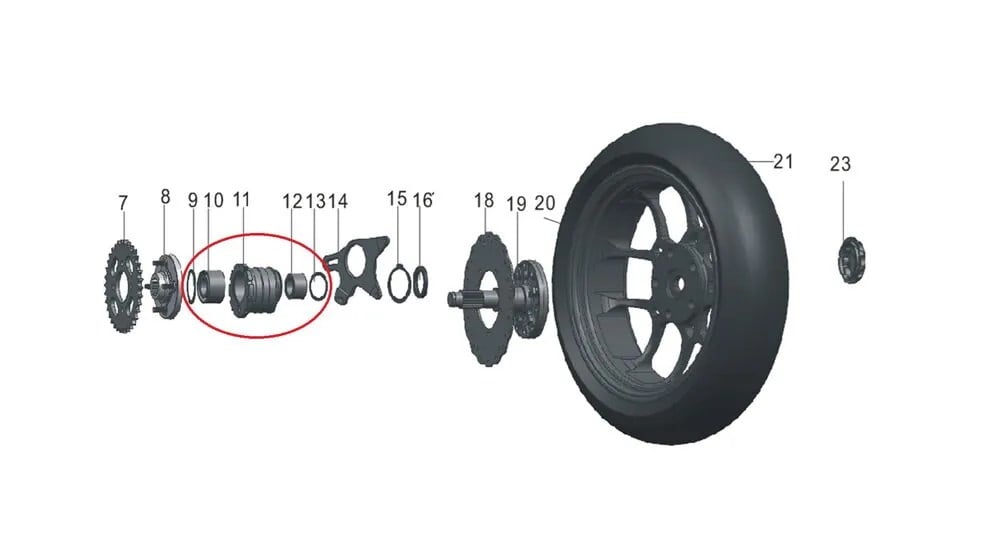 REGAL RAPTOR PİLDER 250 ARKA DİŞLİ GÖBEĞİ KOMPLE