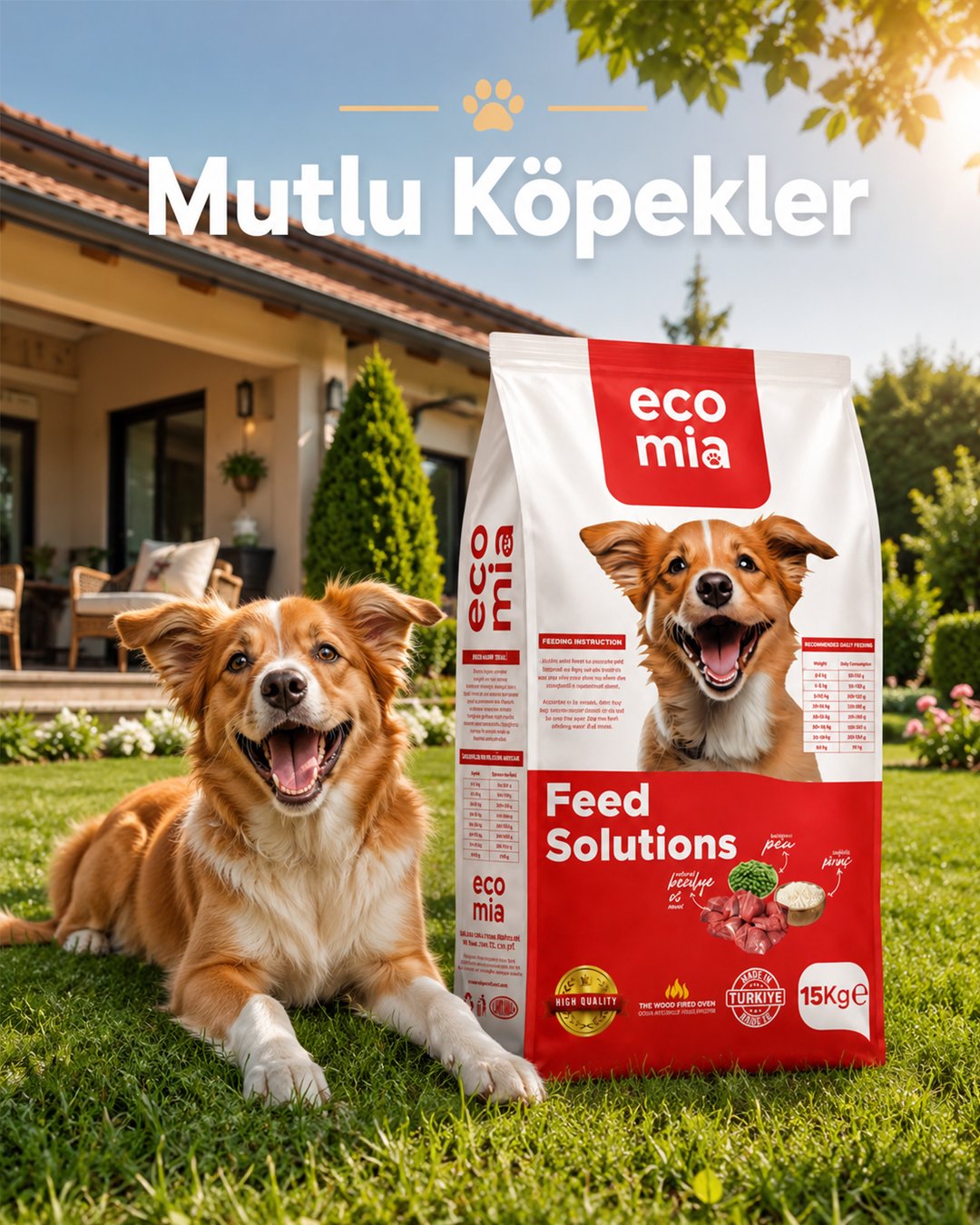 Bağkar Mia Eco Kuzu Lamb Etli Bezelyeli Pirinçli Köpek Maması 15 Kg