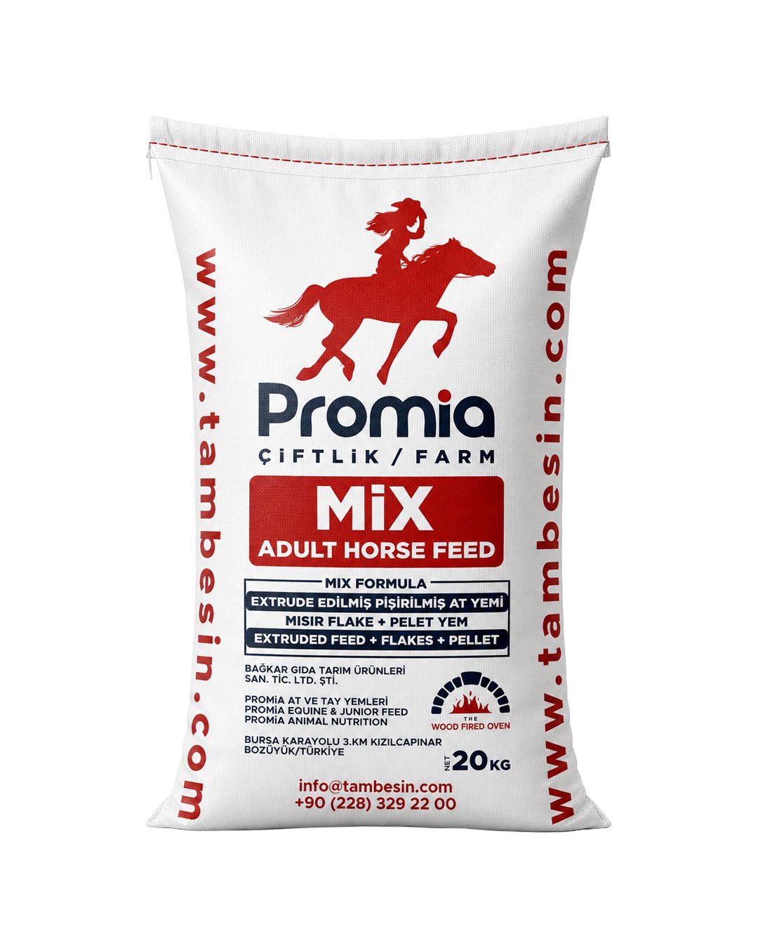 Promia Çiftlik Pişirilmiş ve Fırınlanmış Meyveli Mix At Yemi 20Kg