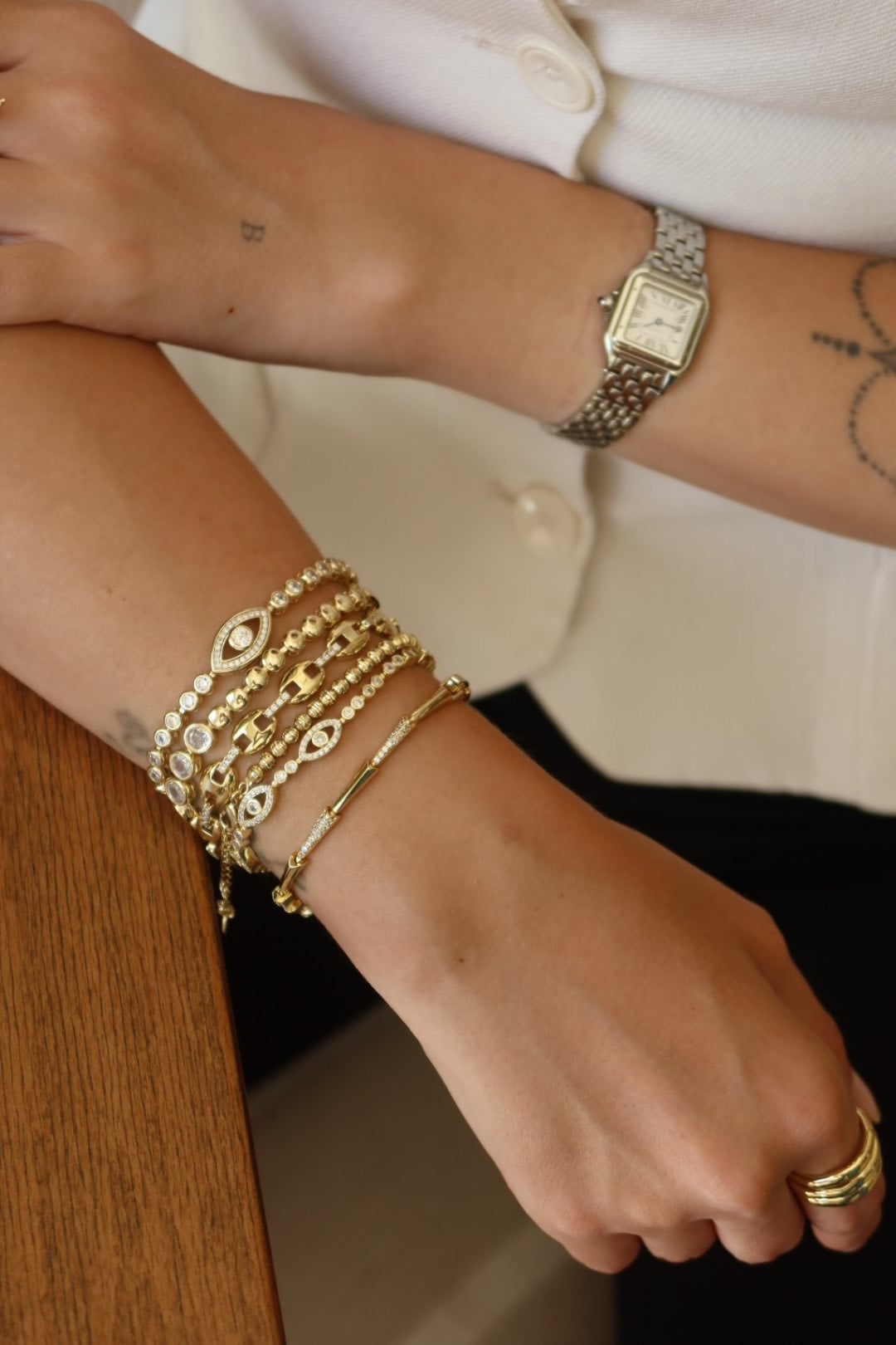 Göz Detaylı Vip Gold Bileklik