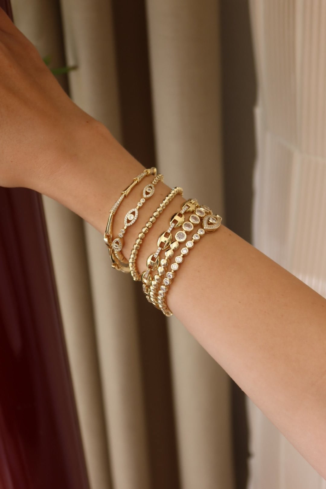 Göz Detaylı Vip Gold Bileklik