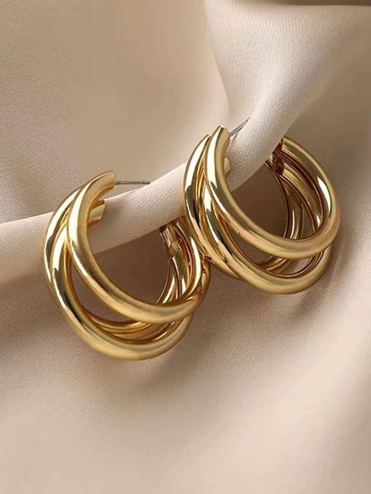Vip Gold Üçlü Küpe