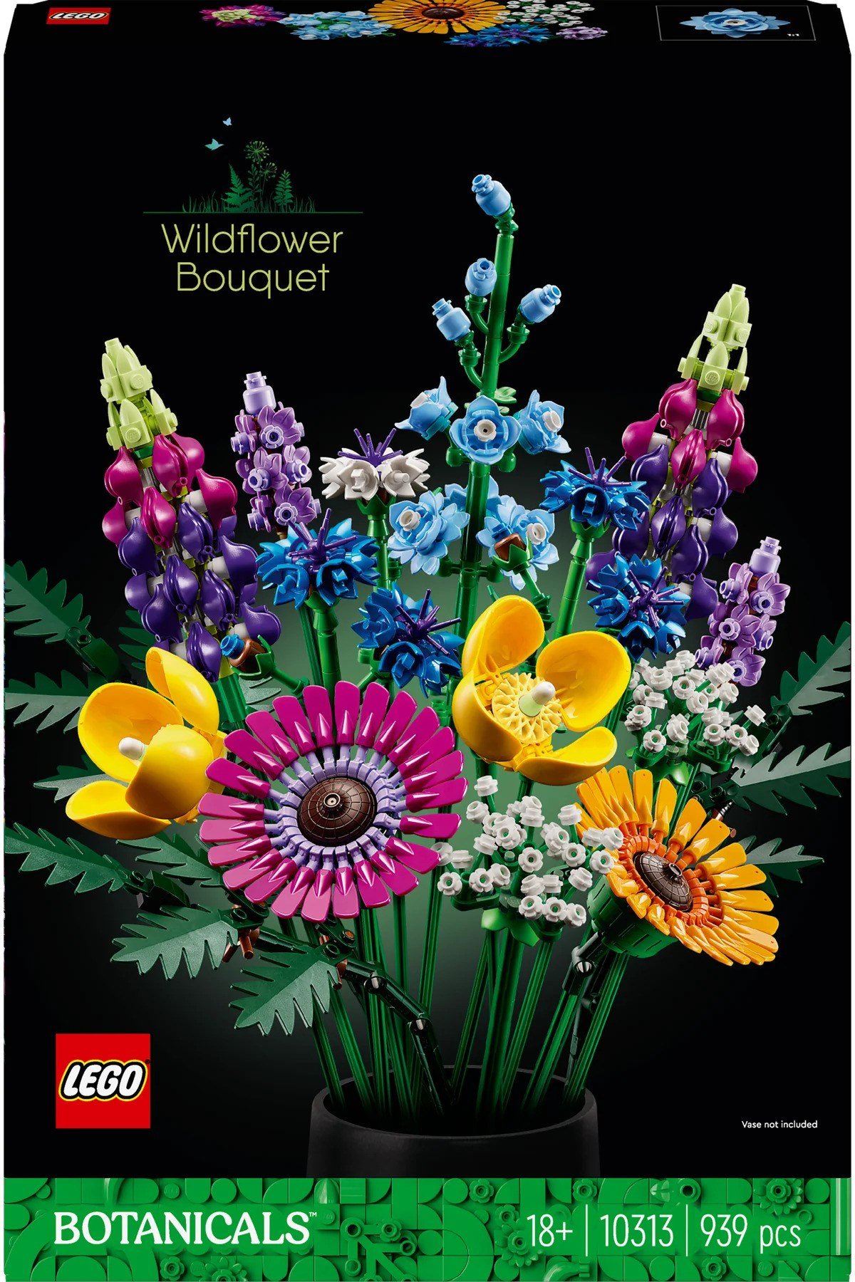 ® Botanicals Kır Çiçekleri Buketi 10313 – Yetişkinler için Model Yapım Seti (939 Parça)