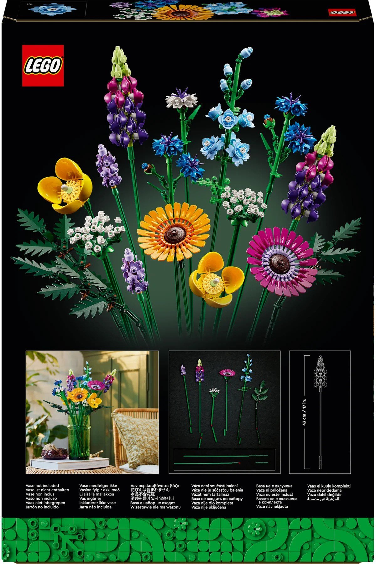 ® Botanicals Kır Çiçekleri Buketi 10313 – Yetişkinler için Model Yapım Seti (939 Parça)