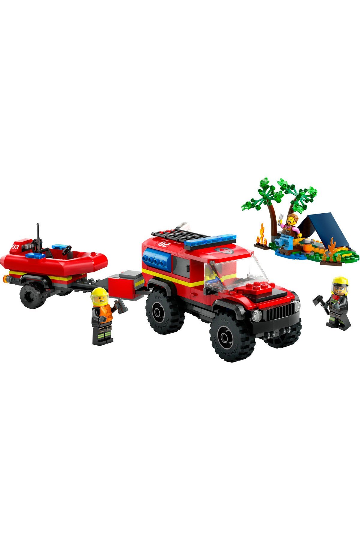 ® City 4x4 Kurtarma Botlu İtfaiye Kamyonu 60412 - 5+ Yaratıcı Oyuncak Yapım Seti (301Parça)