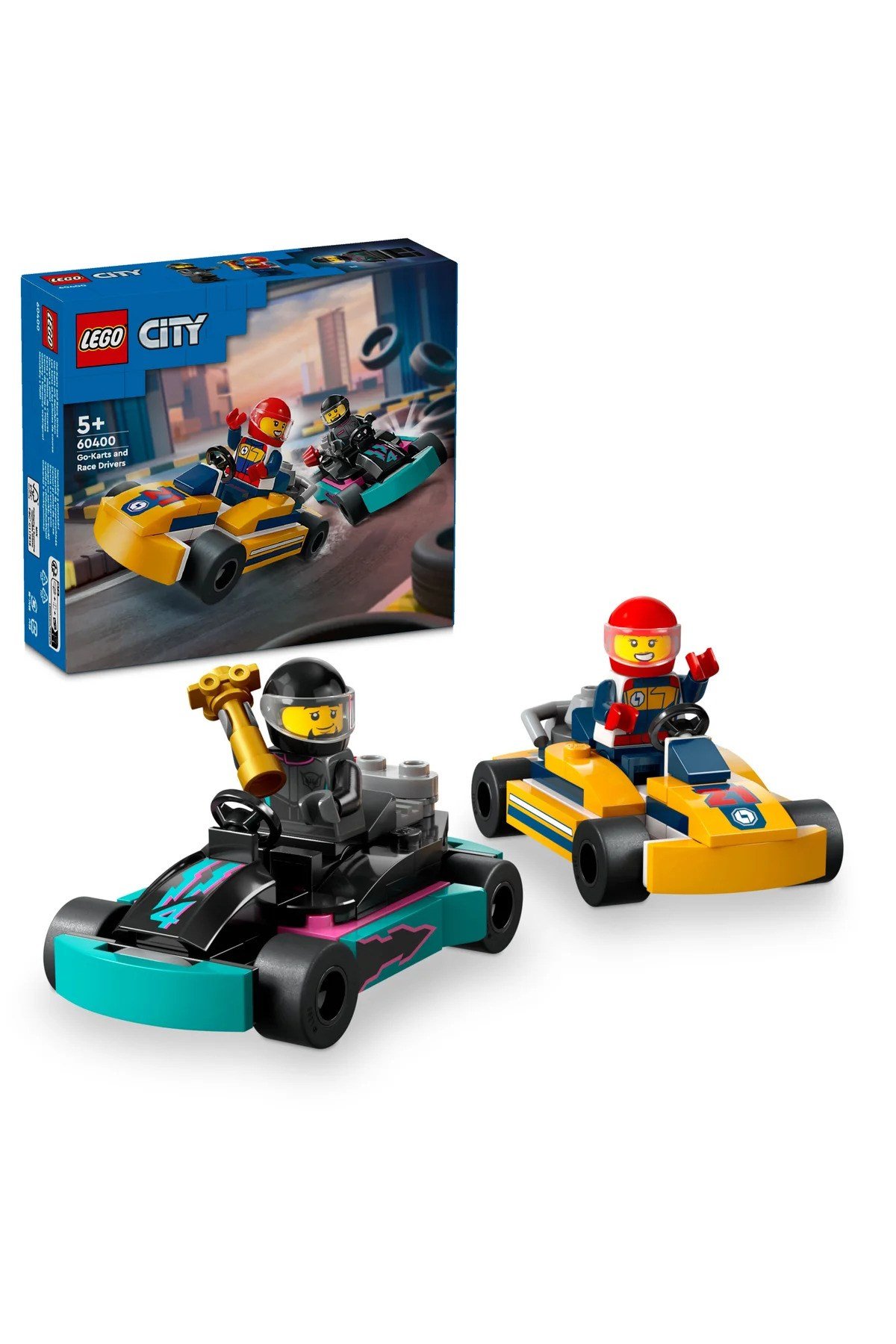 ® City Go-Kartlar ve Yarış Sürücüleri 60400 - 5+ Çocuklae için Yaratıcı Oyuncak Yapım Seti (99P)