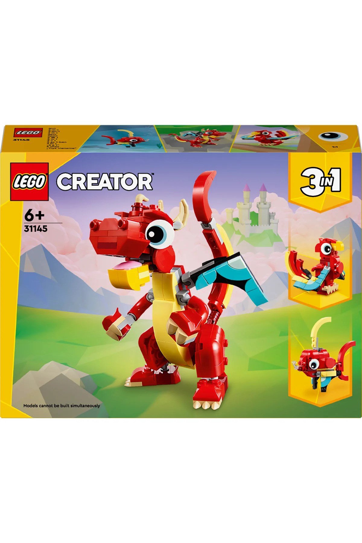 ® Creator 3’ü 1 Arada Kırmızı Ejderha 31145 - 6+ Çocuklar için Yaratıcı Oyuncak Yapım Seti (149P)
