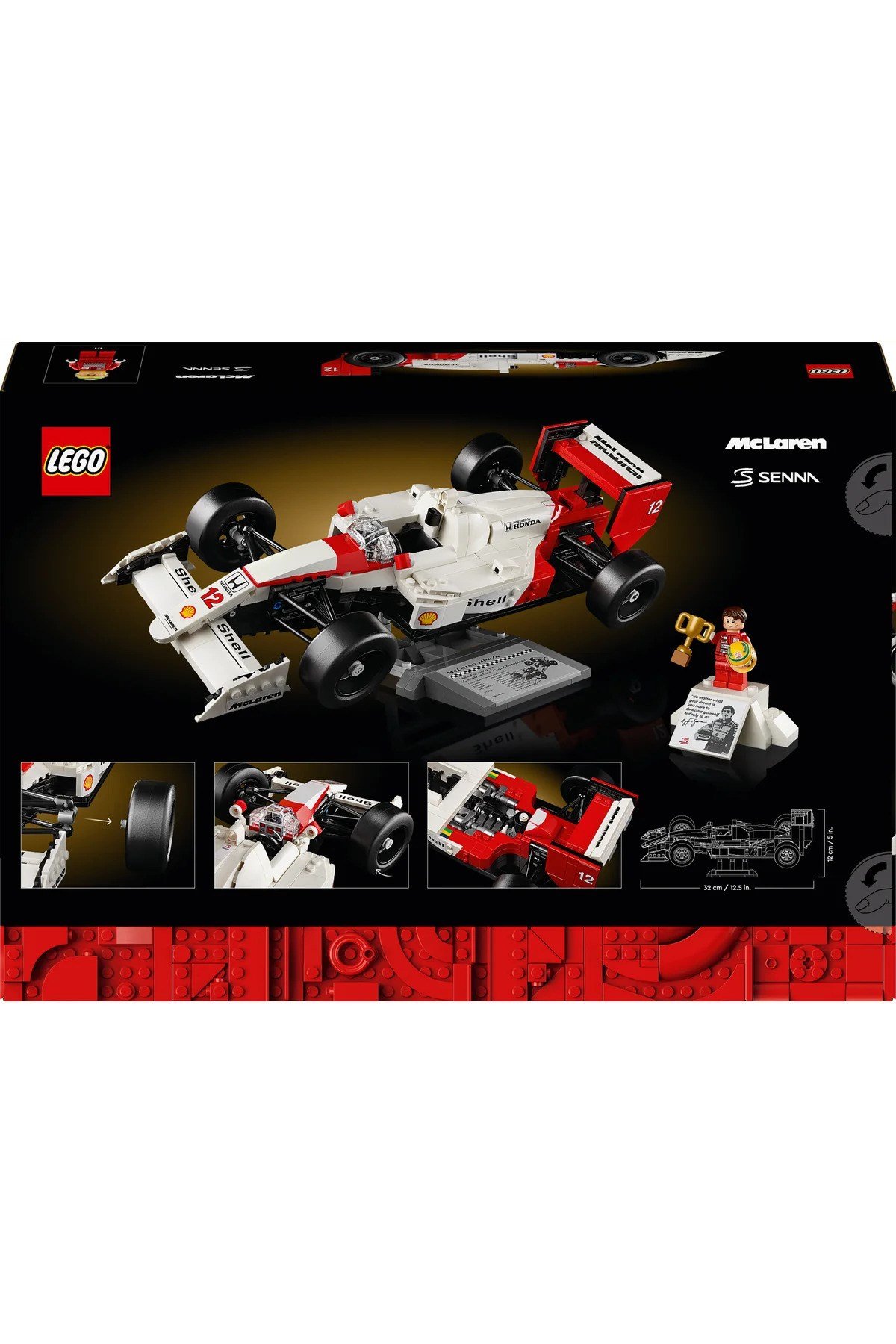 ® Icons McLaren MP4/4 ve Ayrton Senna 10330 -Yetişkinler için Koleksiyonluk Model Yapım Seti (693P)