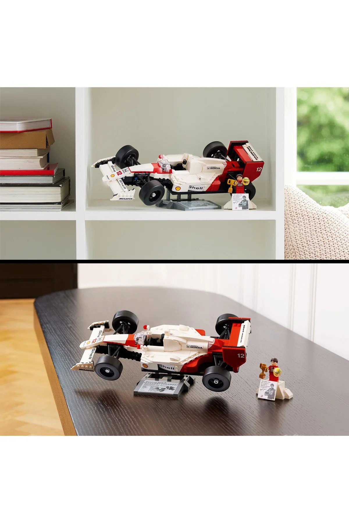® Icons McLaren MP4/4 ve Ayrton Senna 10330 -Yetişkinler için Koleksiyonluk Model Yapım Seti (693P)