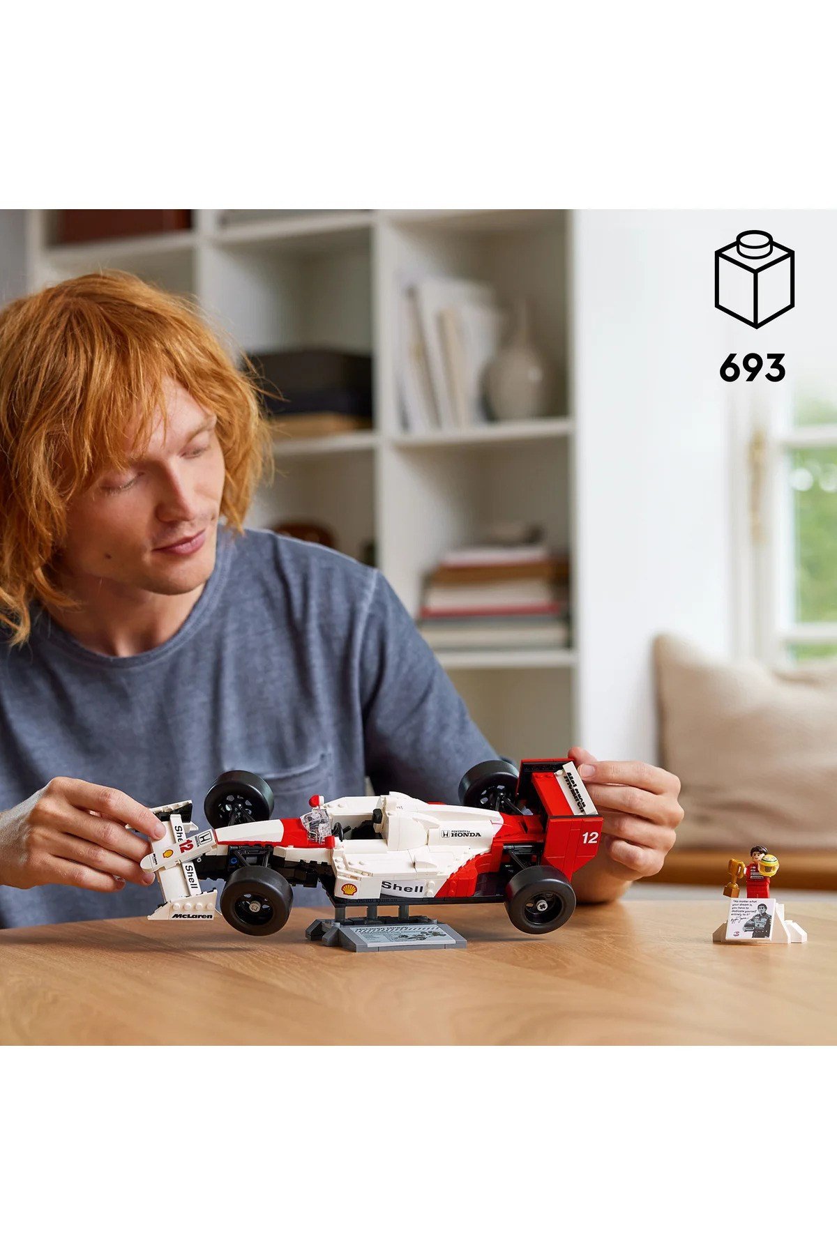 ® Icons McLaren MP4/4 ve Ayrton Senna 10330 -Yetişkinler için Koleksiyonluk Model Yapım Seti (693P)