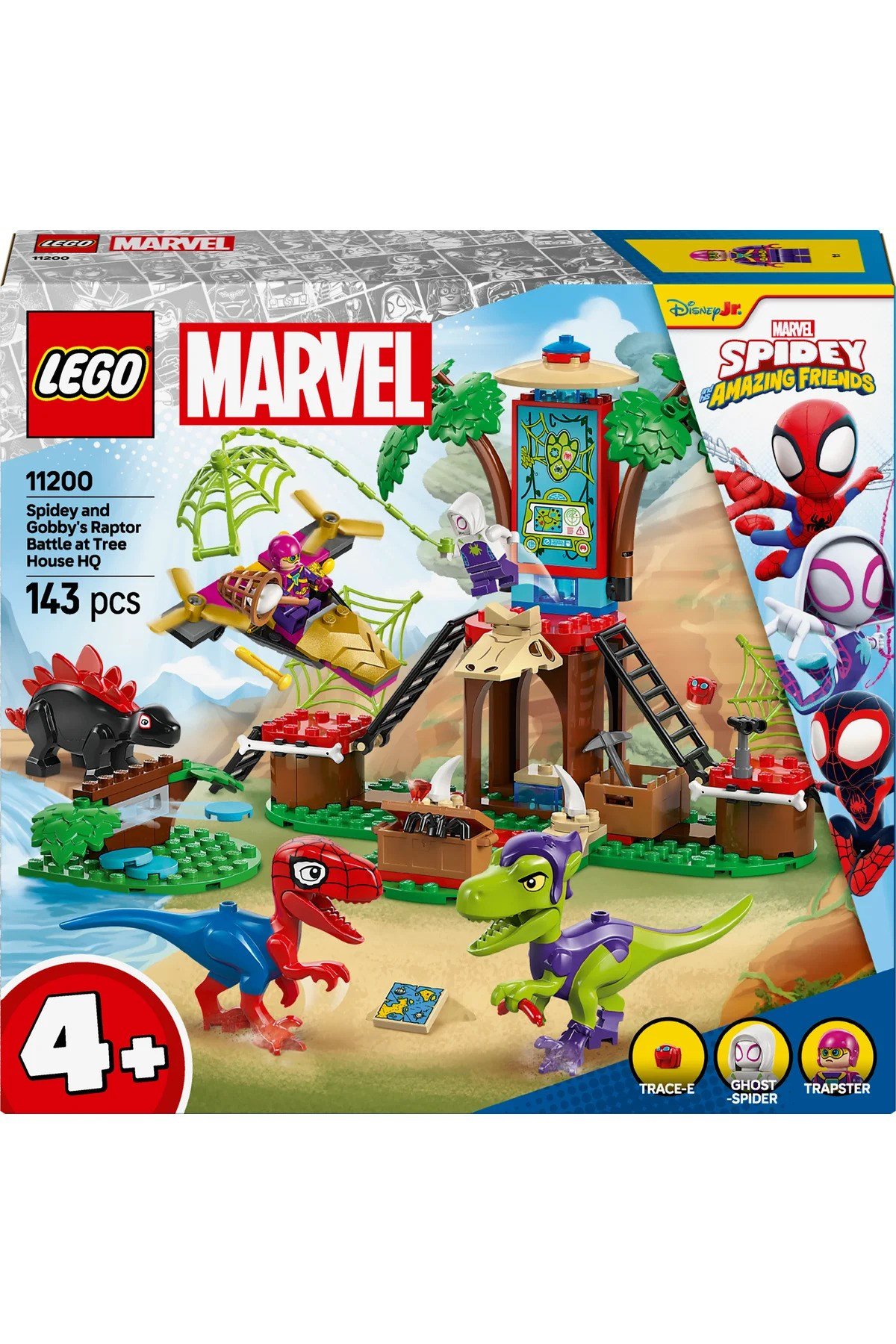 ® Marvel Ağaç Ev Karargahında Spidey ve Gobby'nin Raptor Savaşı 11200 - 4+ Oyuncak Seti (143P)