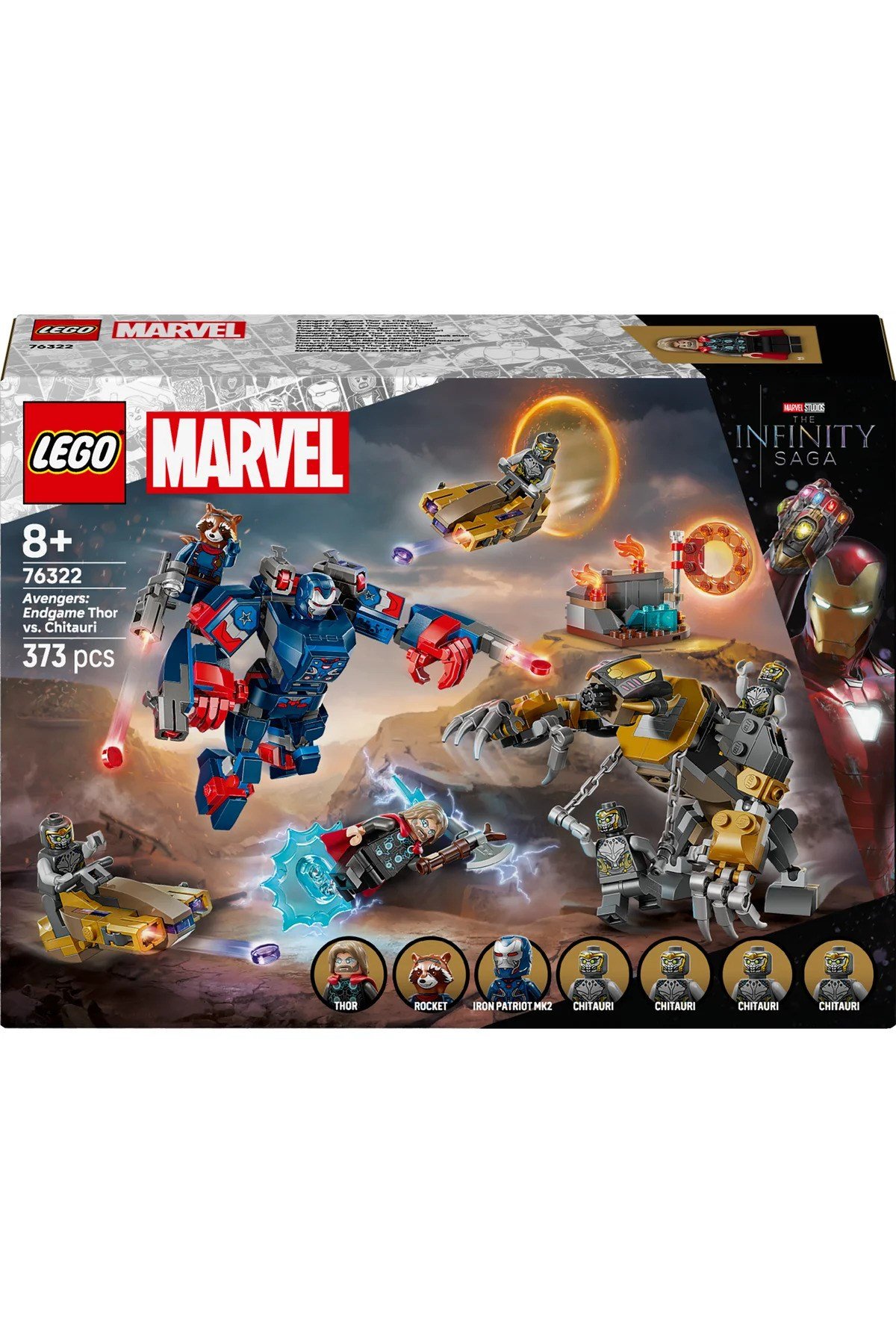 ® ǀ Marvel Avengers: Endgame Thor, Chitauri'ye Karşı 76322 – 8+ Çocuklar için Oyuncak Seti (373p)