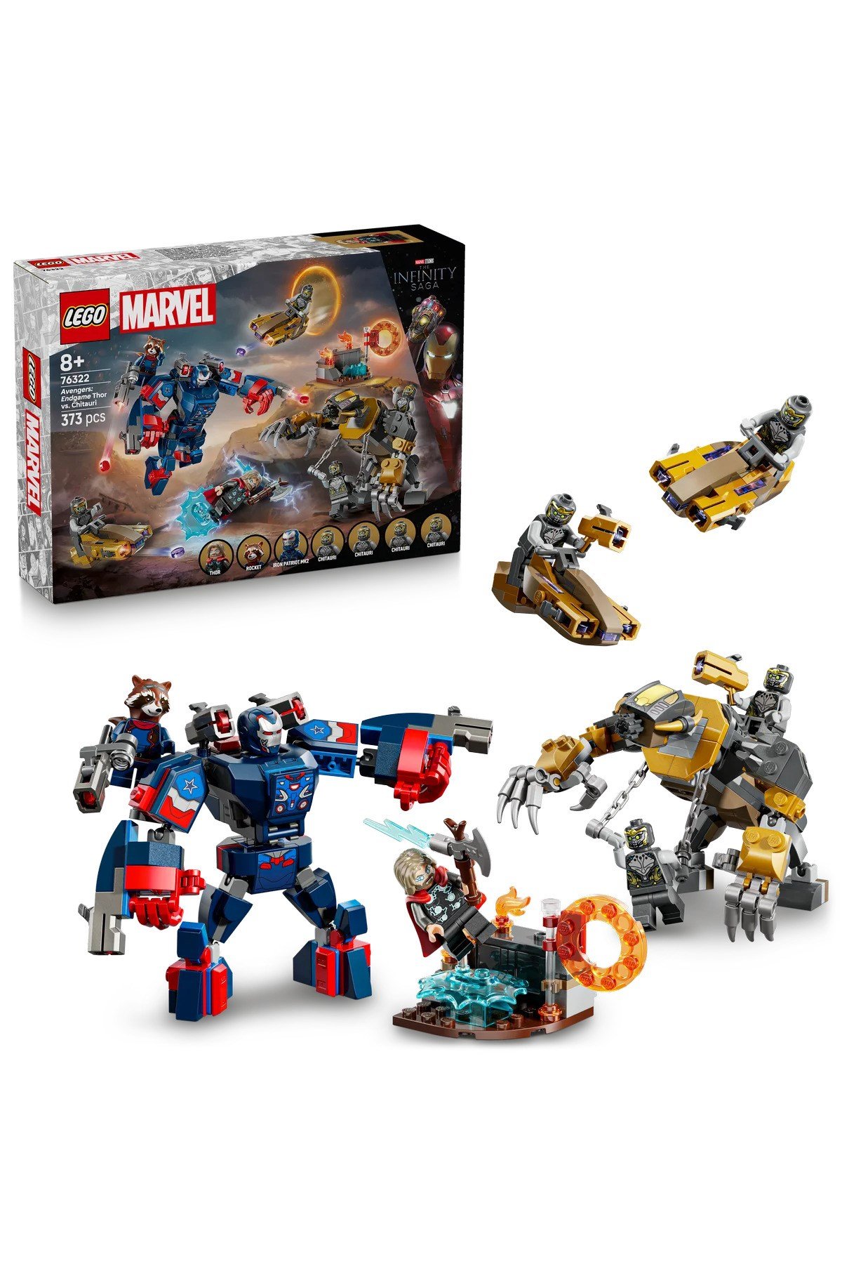 ® ǀ Marvel Avengers: Endgame Thor, Chitauri'ye Karşı 76322 – 8+ Çocuklar için Oyuncak Seti (373p)