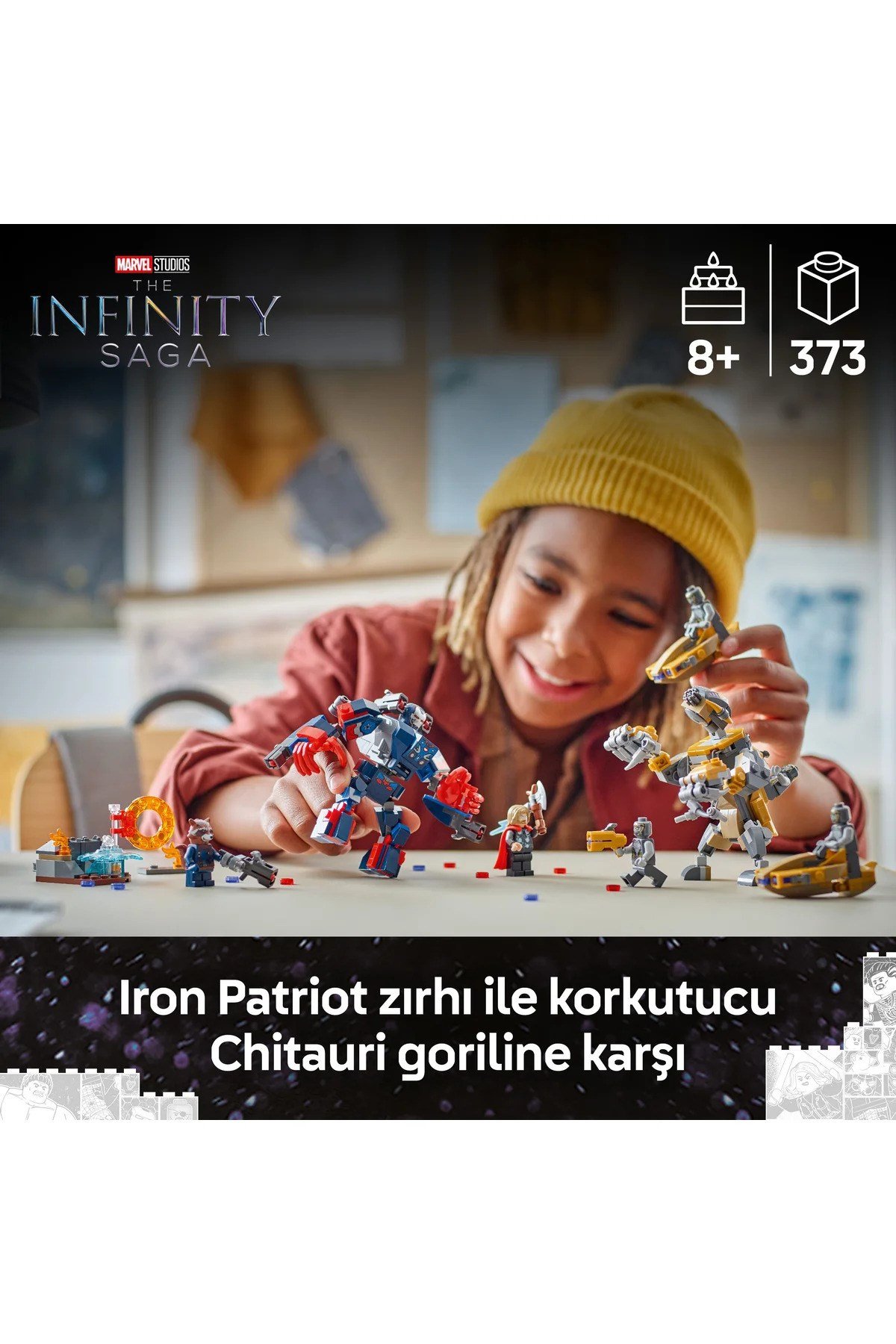 ® ǀ Marvel Avengers: Endgame Thor, Chitauri'ye Karşı 76322 – 8+ Çocuklar için Oyuncak Seti (373p)