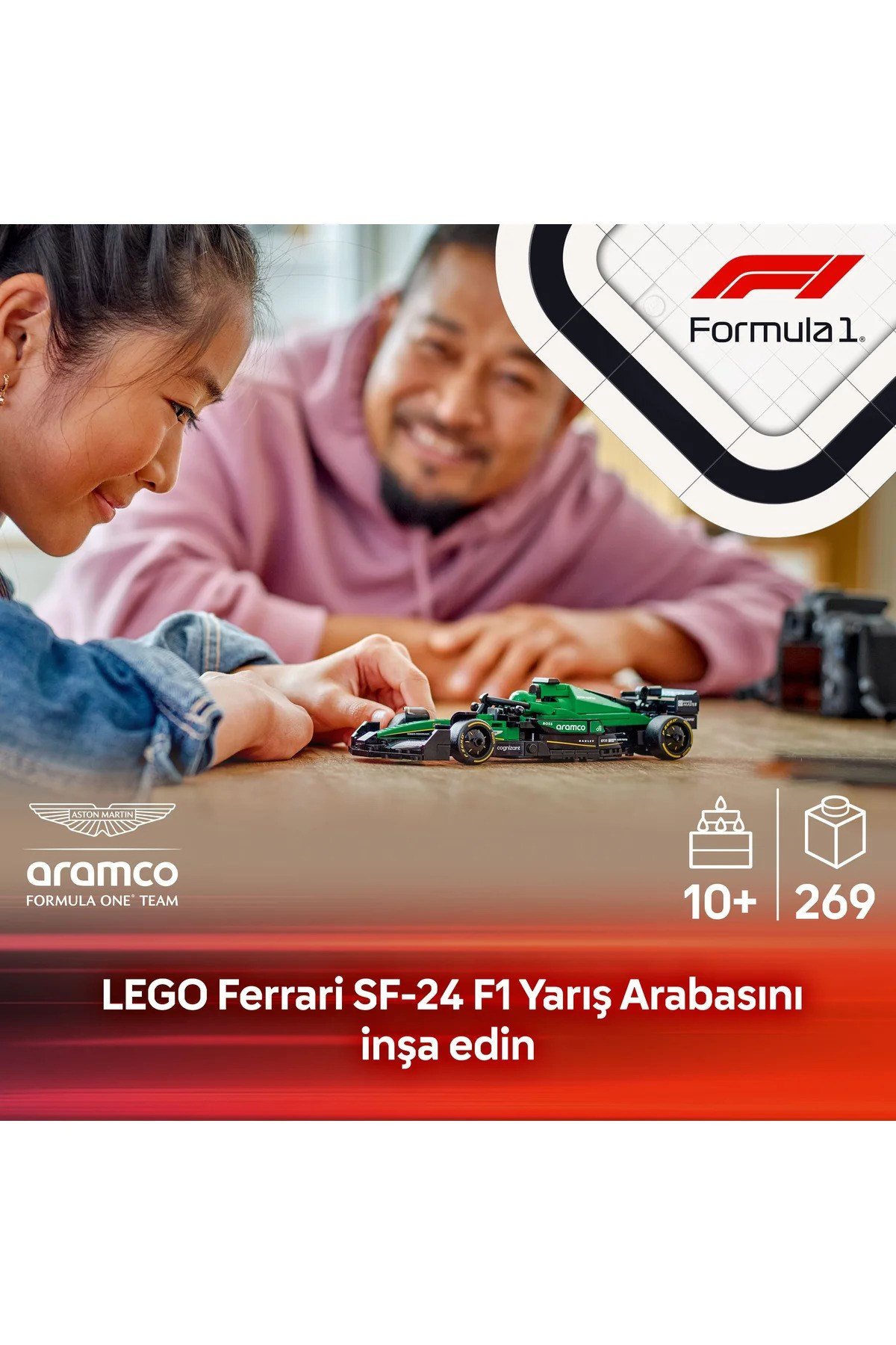 ® Speed Champions KICK Sauber F1® Team C44 Yarış Arabası 77247- 10+ Oyuncak Yapım Seti (259P)