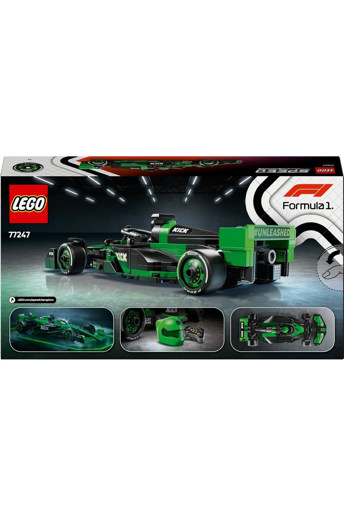 ® Speed Champions KICK Sauber F1® Team C44 Yarış Arabası 77247- 10+ Oyuncak Yapım Seti (259P)