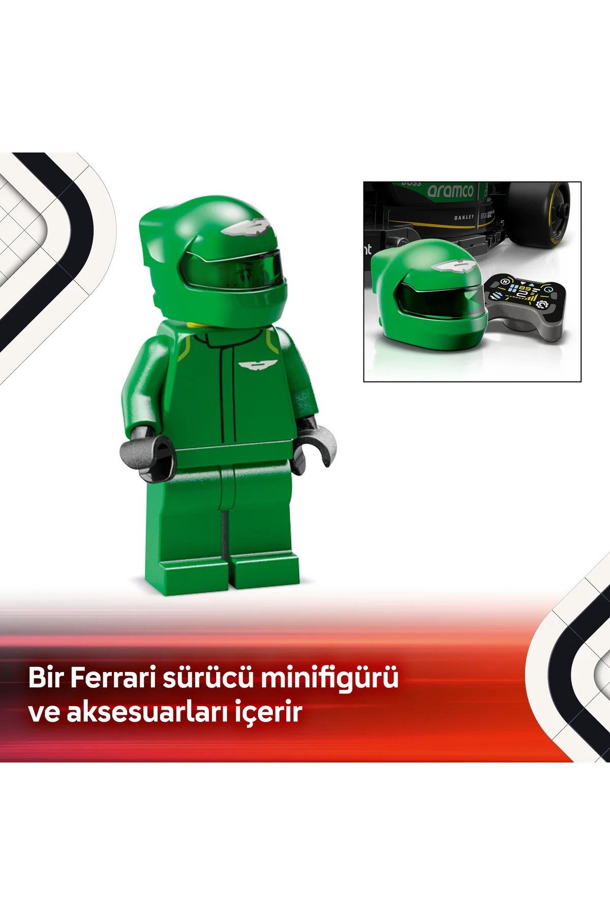 ® Speed Champions KICK Sauber F1® Team C44 Yarış Arabası 77247- 10+ Oyuncak Yapım Seti (259P)
