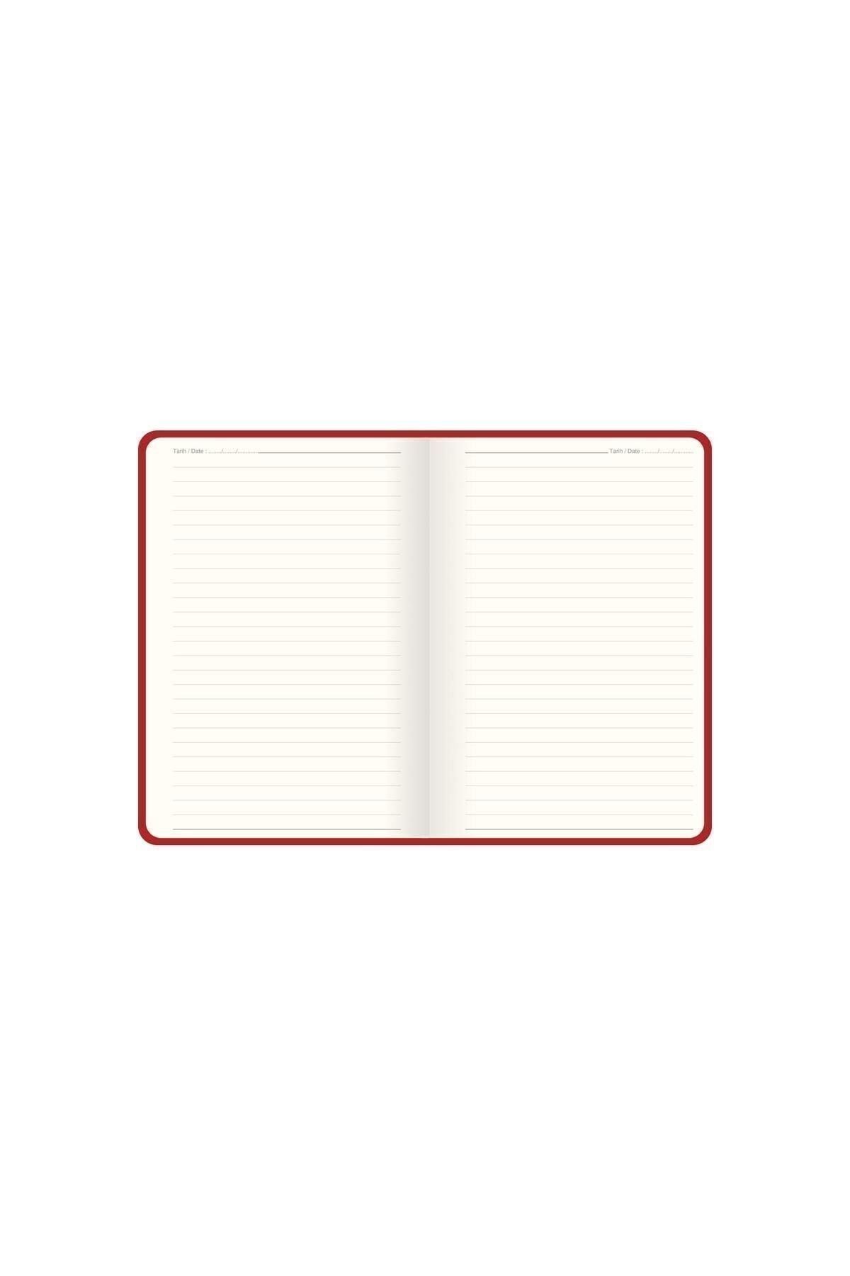 13x21 Çizgili Premier Defter - Kırmızı