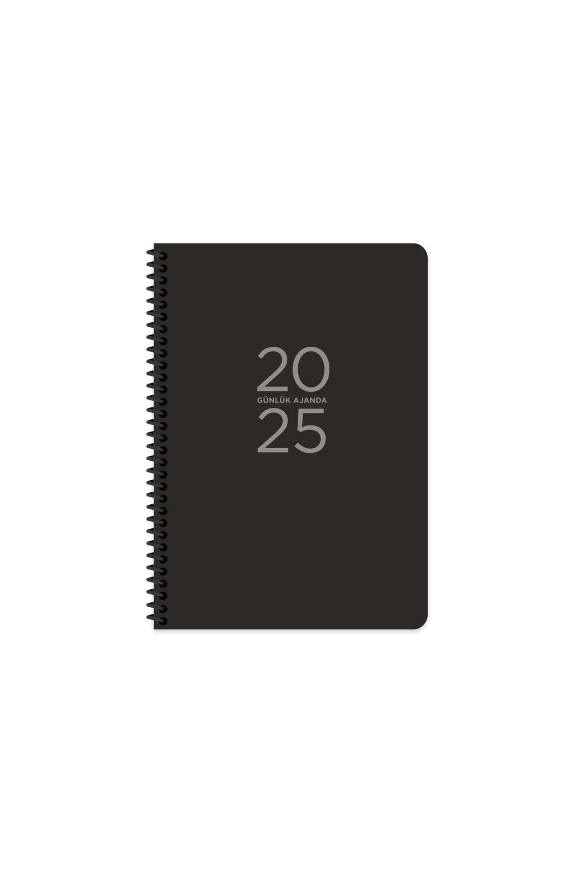 2025-17*24 Spiralli Günlük  Ajanda - Siyah