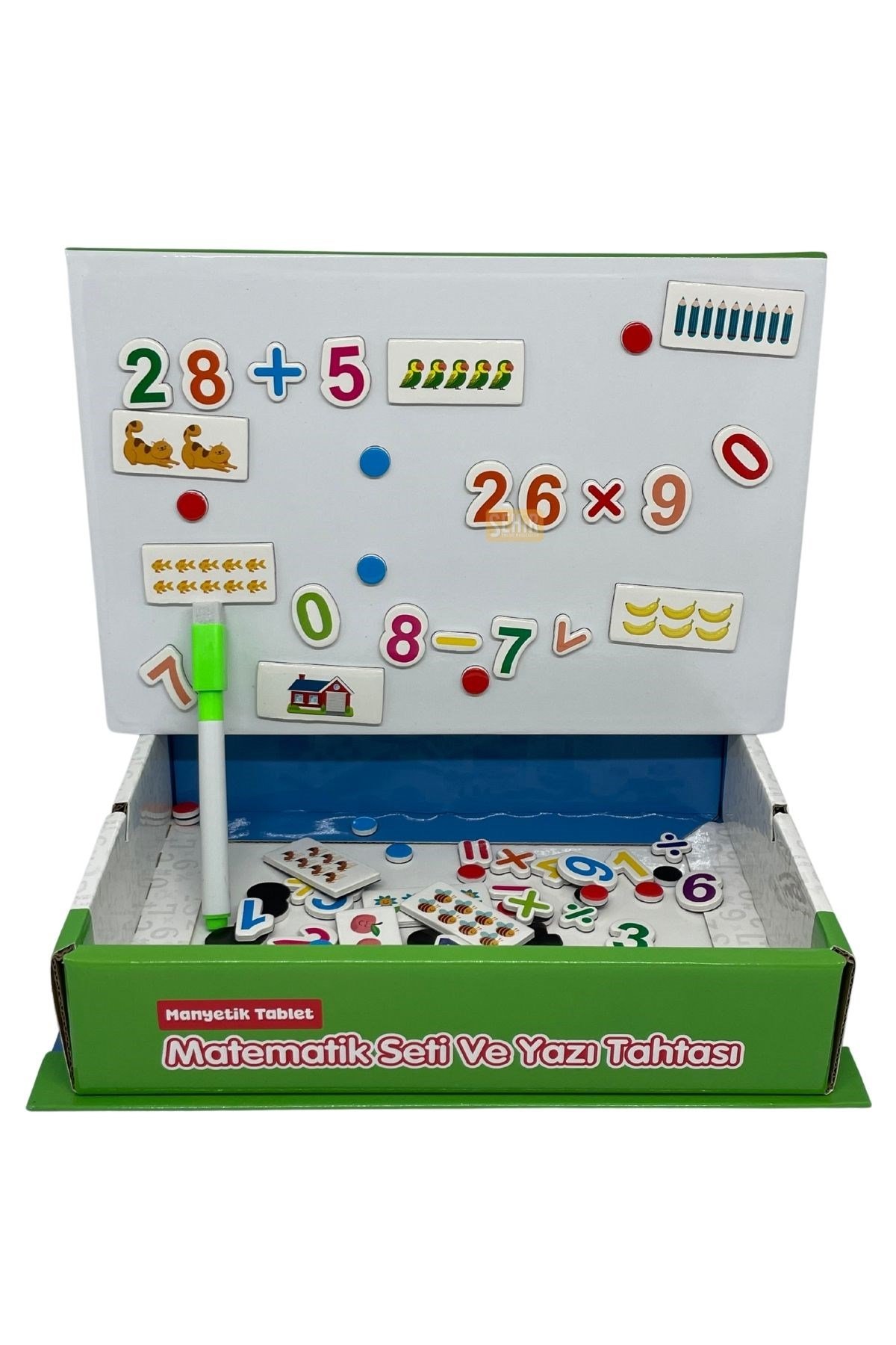 4+ Yaş 84 Parça Manyetik Tablet Matematik Seti ve Yazı Tahtası Eğitici ve Öğretici Aktivite Oyunu