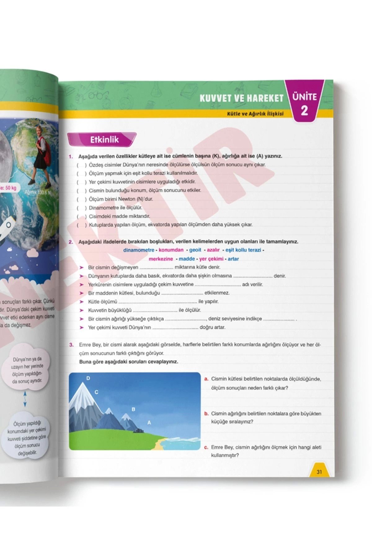5.sınıf FEN BİLİMLERİ Etkileşimli Defter
