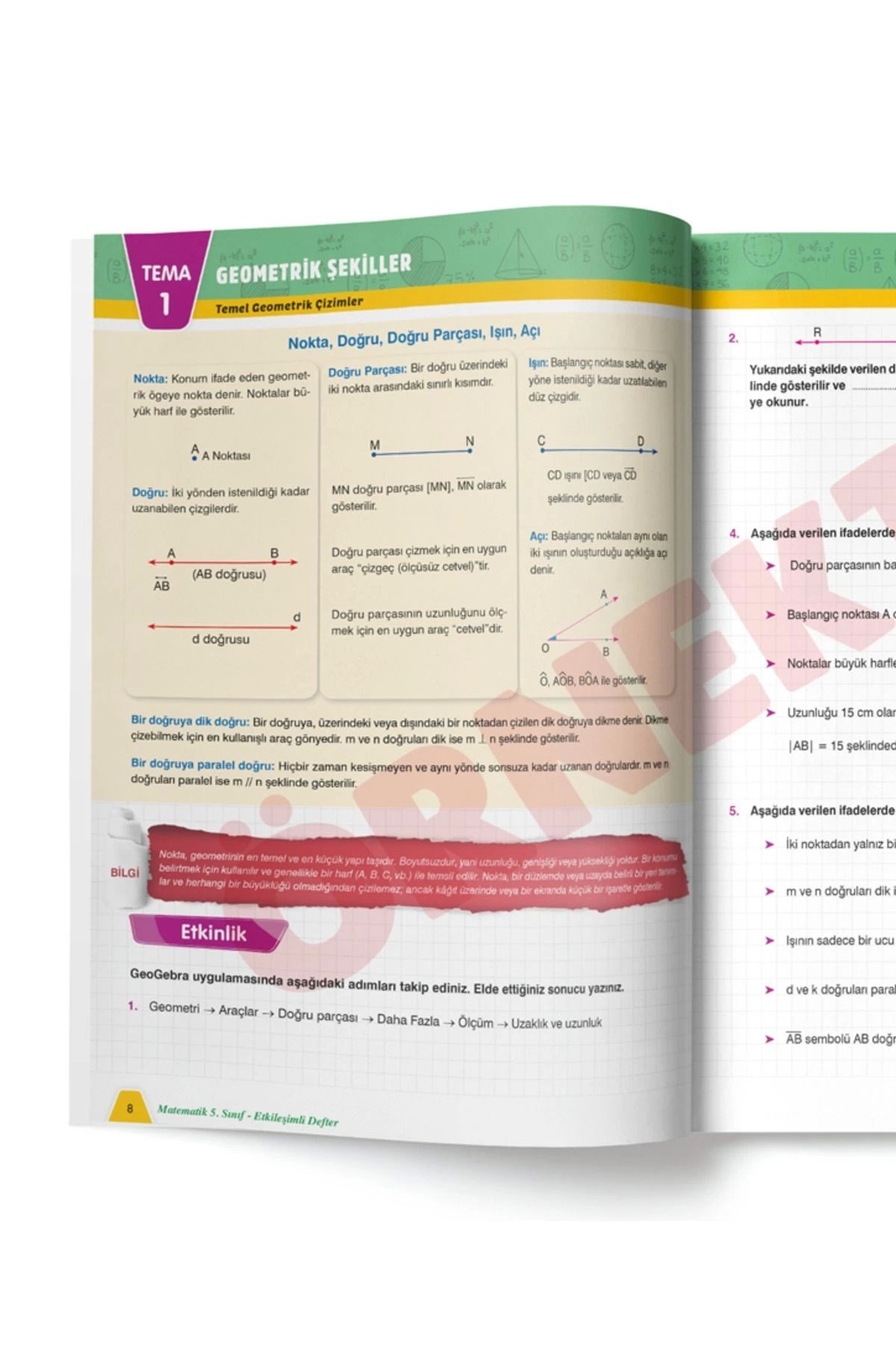 5.sınıf MATEMATİK Etkileşimli Defter