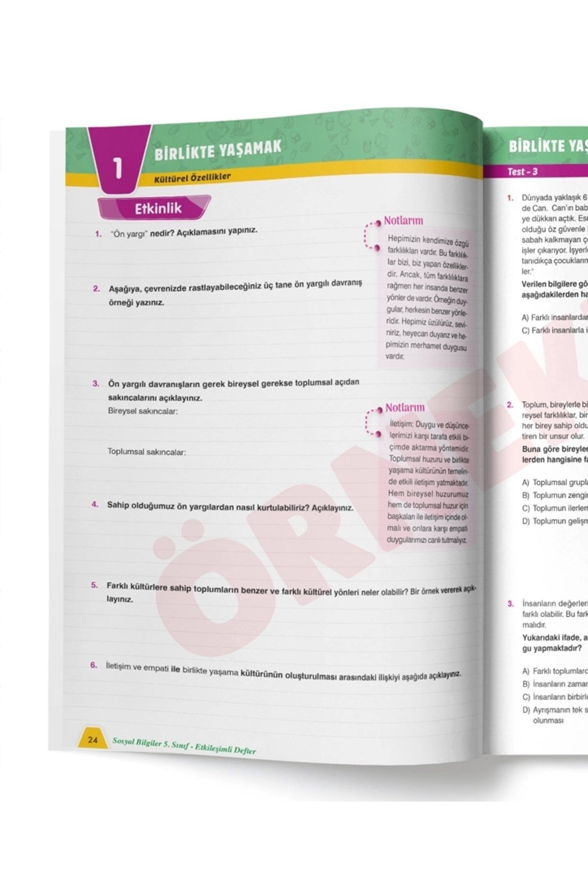 5.sınıf SOSYAL BİLGİLER Etkileşimli Defter