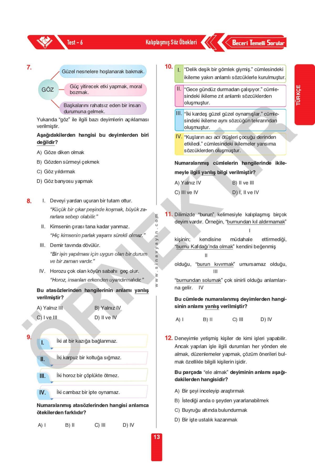 8. Sınıf LGS Tüm Dersler Soru Bankası