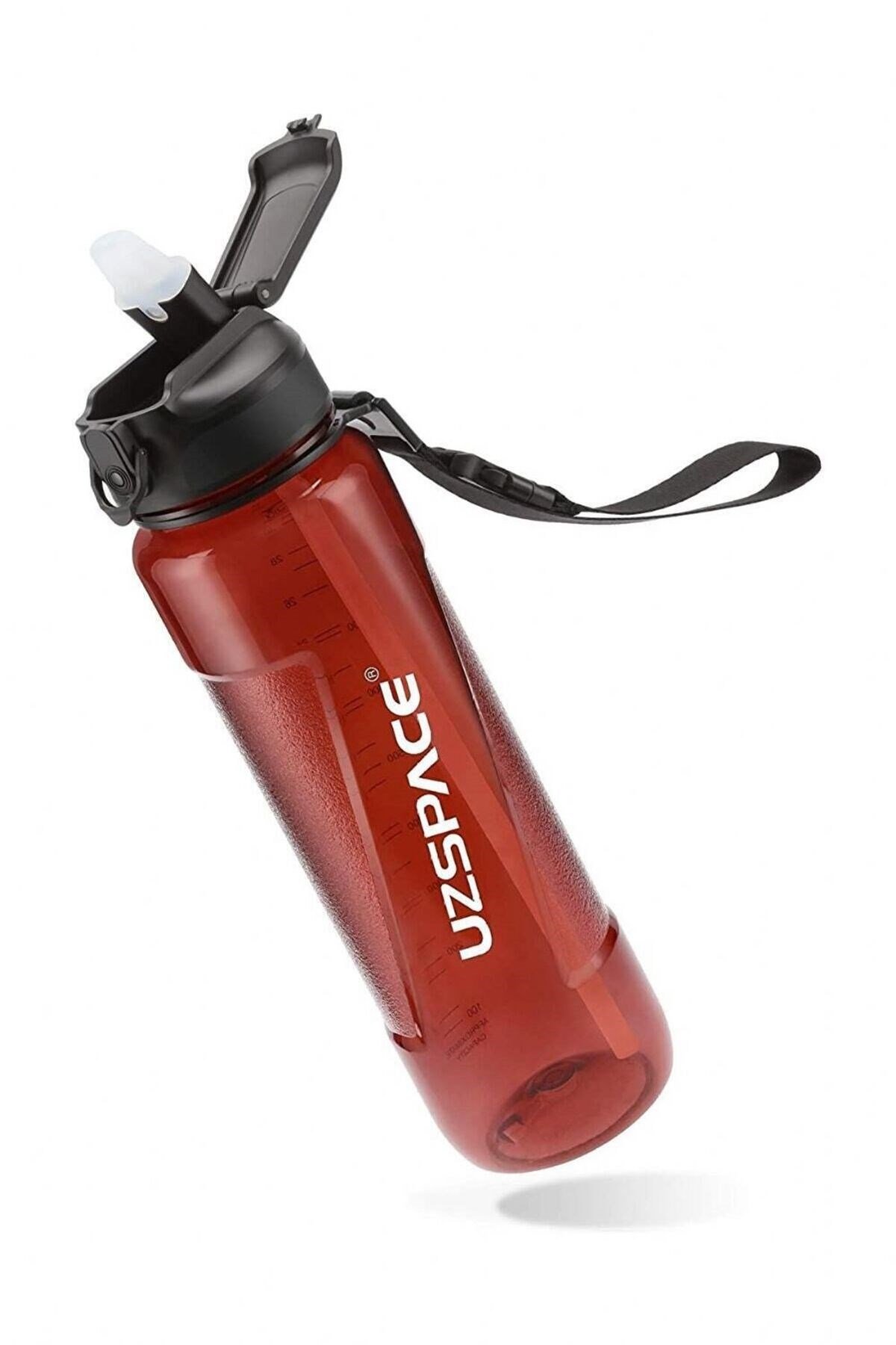 850 ml Silikon Pipet Ağızlıklı Kırmızı Tritan Matara/suluk - Çift Kademe Kapak