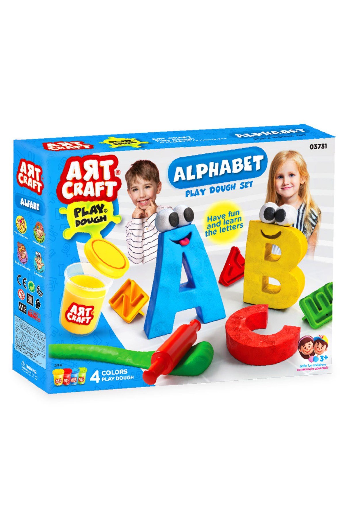 Alfabe Ve Harfler Oyun Hamuru Ve Hamur Kalıbı Seti 224 gr -dede