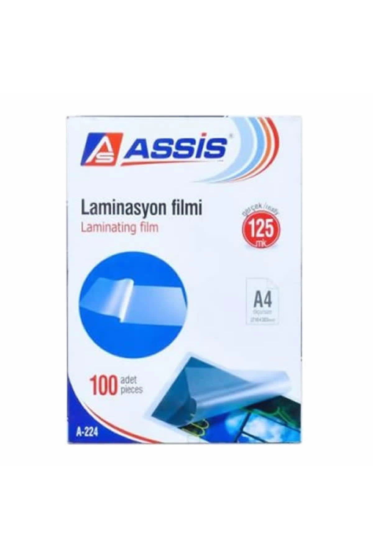 Assis Laminasyon Filmi A4 100 Adet 125 Mikron
