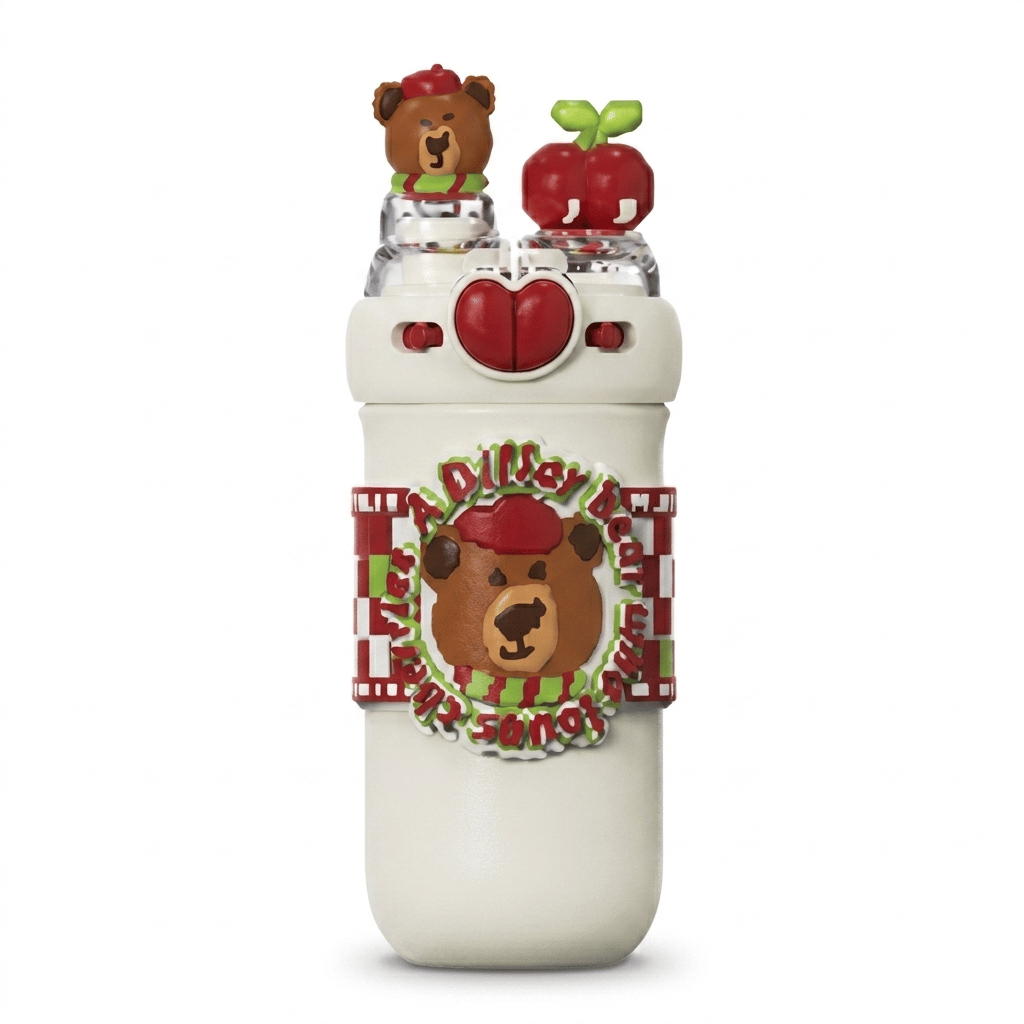 ÇİFT KİRAZ DESENLİ 520 ML ÇELİK TERMOS