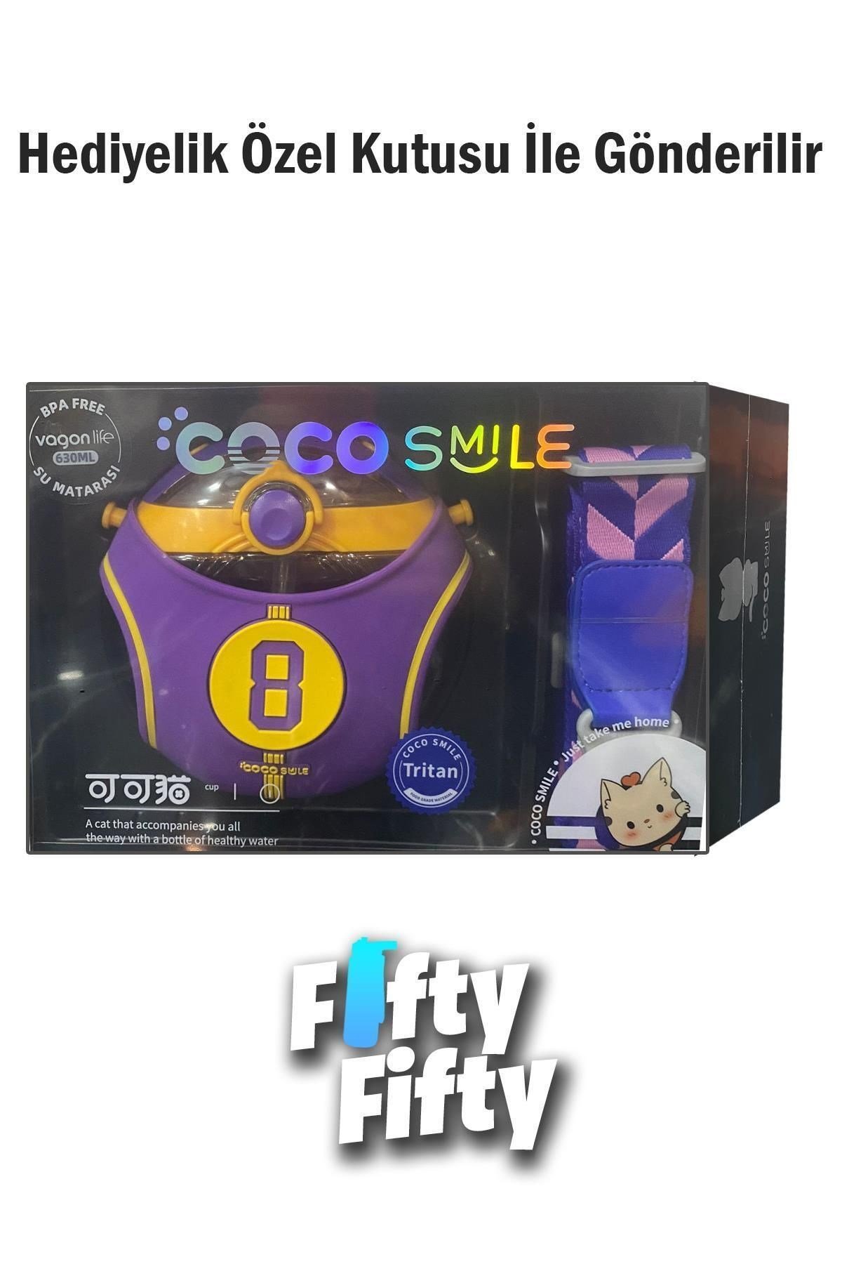 CocoSmile Özel Kutulu 630 ML Pipetli NBA Lakers Temalı Tritan Su Matarası Boyun Askılı 3 Farklı Renk