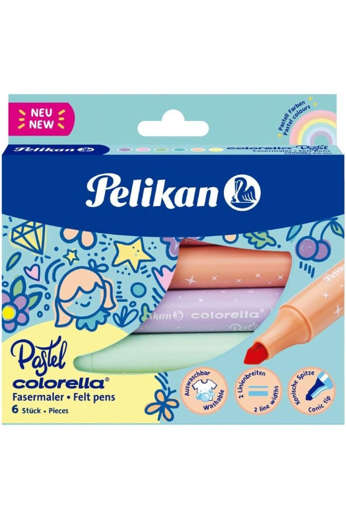 Colorella 6'lı Jumbo Pastel Keçeli Boya Kalemi / 411-FB6